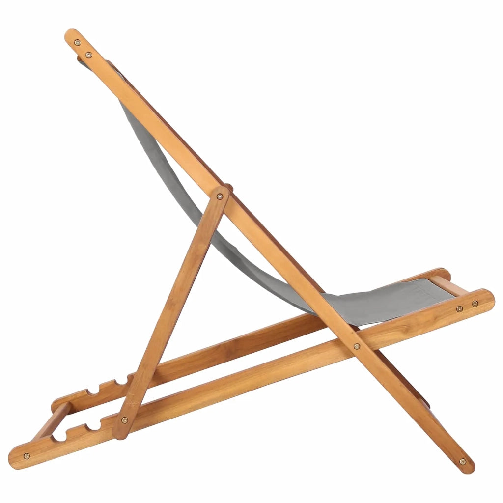 Sedia da spiaggia Grigio Chiaro Legno di teak solido