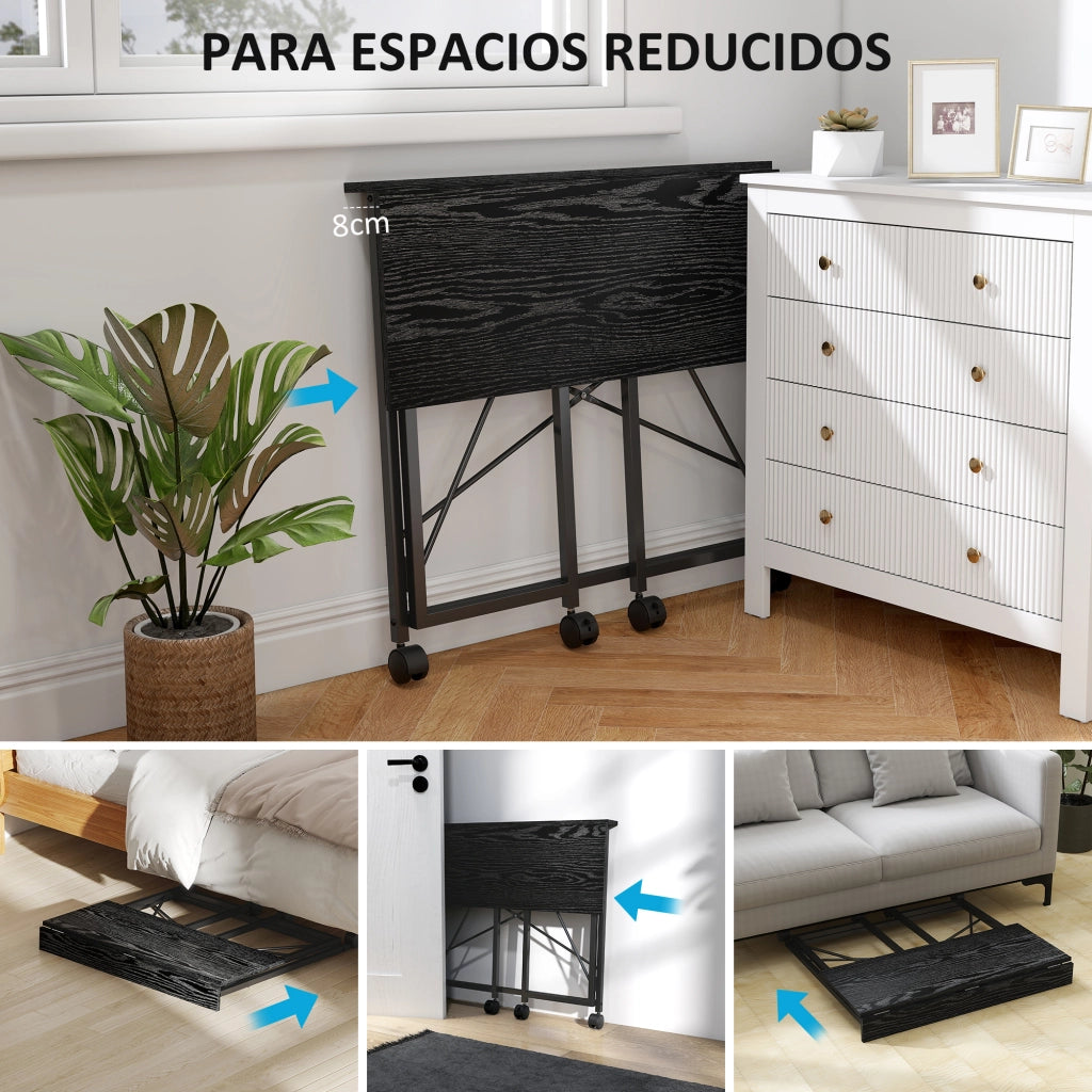 Scrivania pieghevole con ruote ¨C zephmum ¨C 80x40x75 cm nero