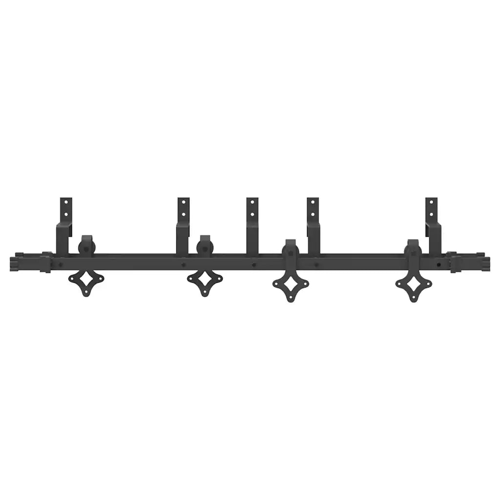 Kit di Binari per Porte Scorrevoli 152,5 cm Acciaio Nero CFW4033840