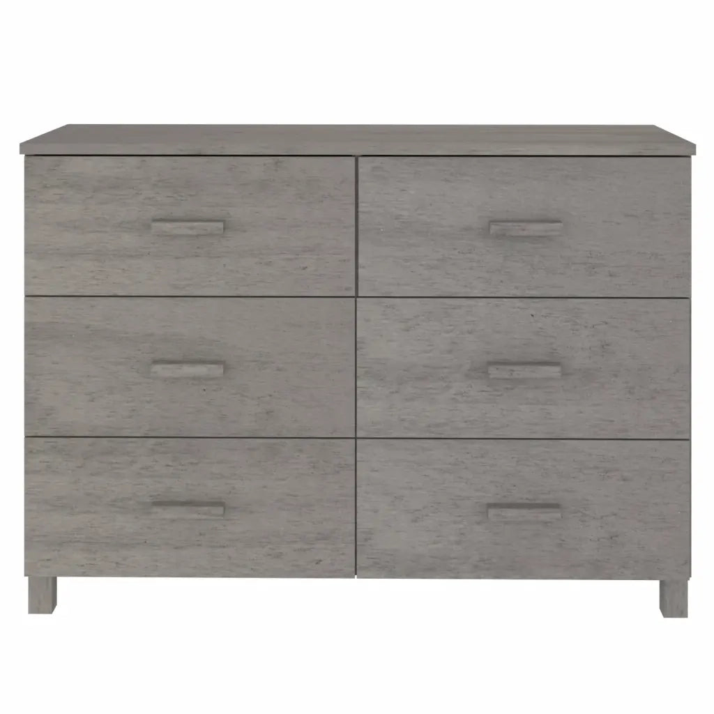 Credenza Grigio Chiaro 113x40x80 cm in Legno Massello di Pino cod mxl 16200