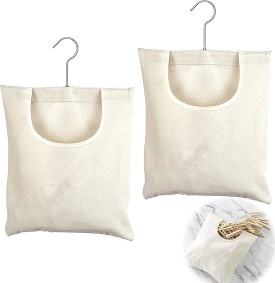 Organizzatore per la doccia o la vestiarium da appendere, 27 x 32 cm con cerniera - Borsa di lino riciclabile