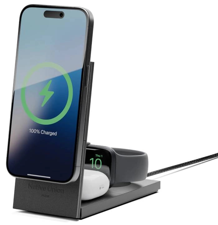 Base wireless 15w iphone/airpo int. apple watch rise 3-in 1 qi2  nero - RS-3IN1-BLK-INT