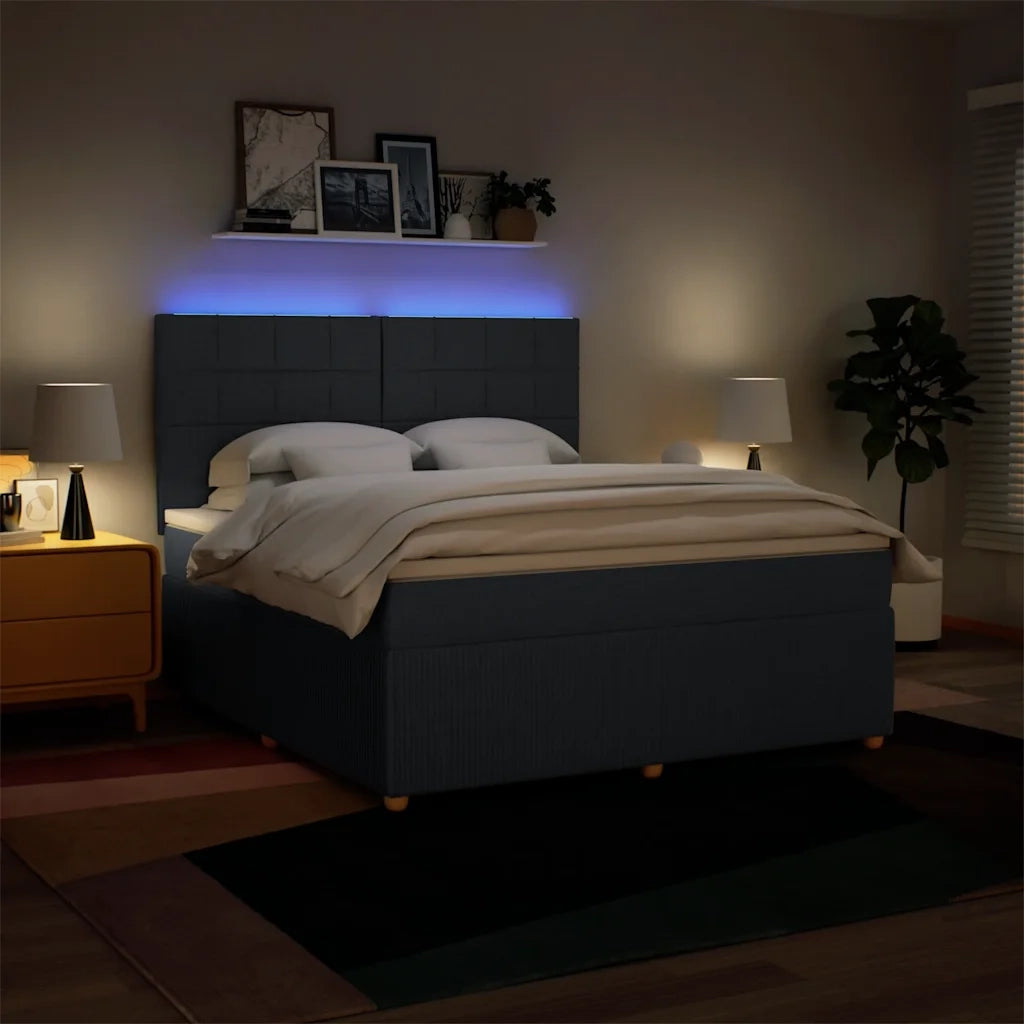 Giroletto a Molle con Materasso Blu 180x200 cm in Tessuto 3294441