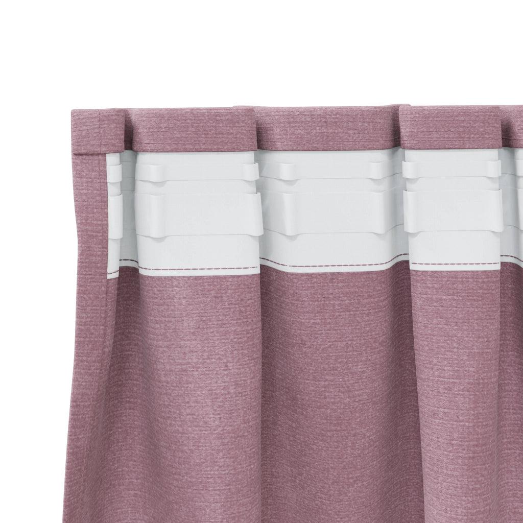 Tende Blackout  con nastri a nastro 2 pz in velluto rosa scuro