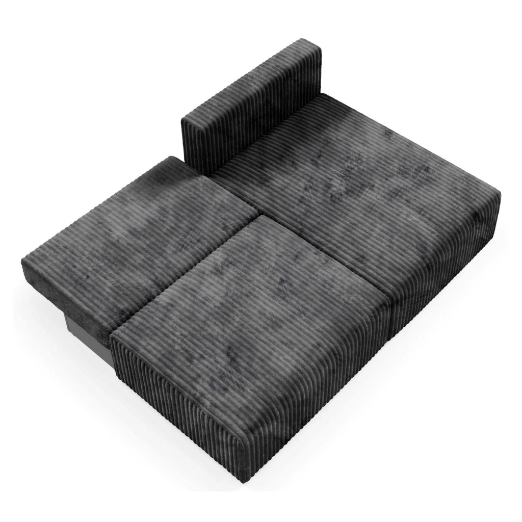 Pergola, Divano Letto con Penisola Contenitore, 210x149 cm Nero