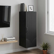 Mobiletto a muro Nero 33 x 34,5 x 90 cm Legno ingegnerizzato 898926