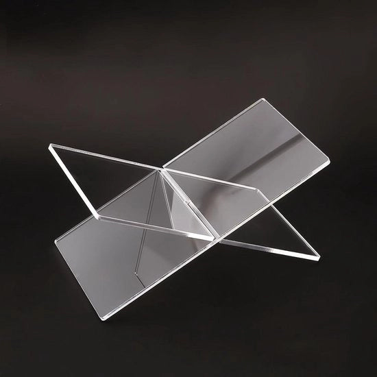 Supporto Librario Aperto 19x11x11CM - Supporto Librario in Acrilico - Stile X - Supporto Librario Rimosso per Display - Supporto Librario per Libri di Cucina
