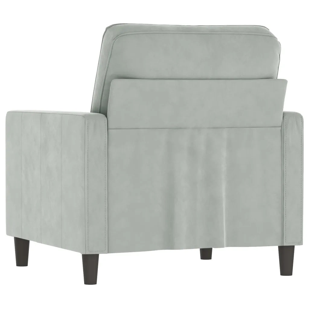 Poltrona-Divano Sedia Grigio Chiaro 60 cm Velluto 917924