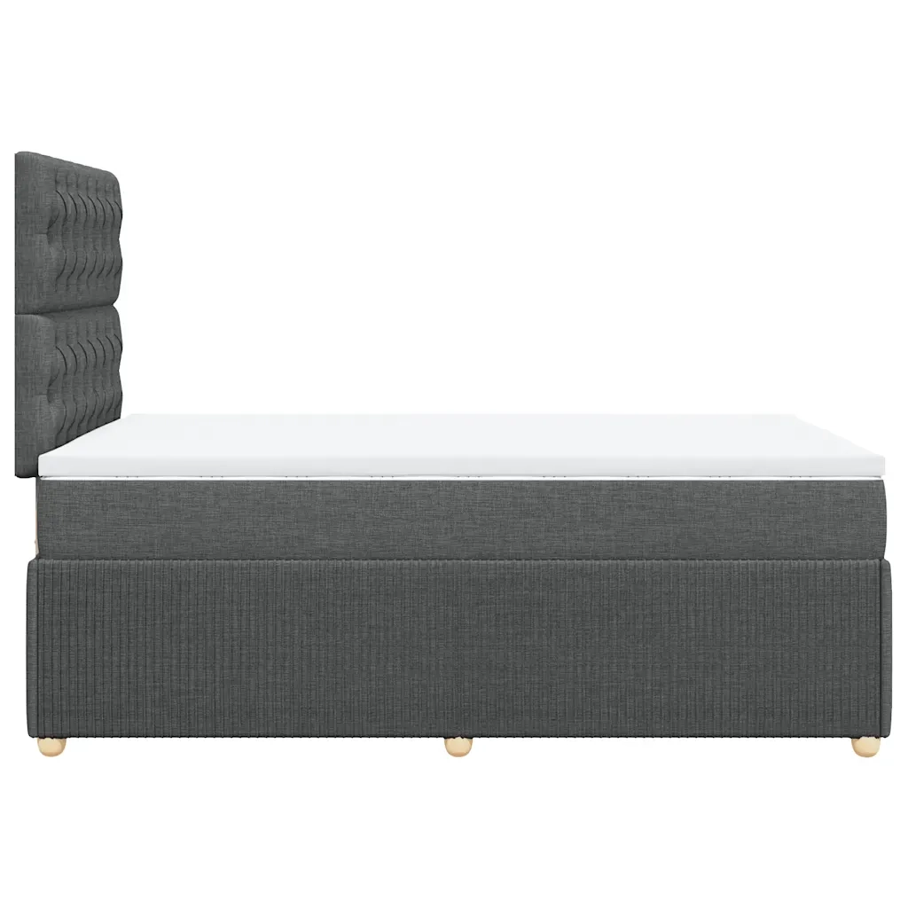 Giroletto a Molle con Materasso Grigio Scuro 120x190cm Tessuto