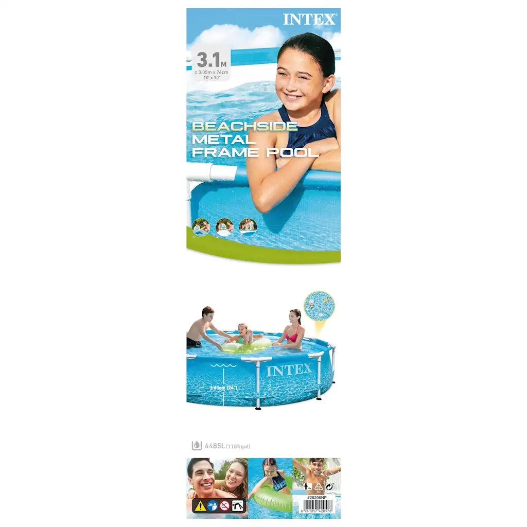 INTEX Telaio Piscina in Metallo Beachside 305x76 cm 3202883