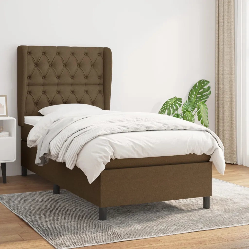 Giroletto a Molle con Materasso Marrone Scuro 80x200 cm Tessuto cod mxl 57535