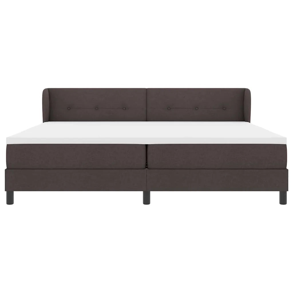 Letto a molle con testiera Marrone Scuro 200 x 200 cm Tessuto 3340048