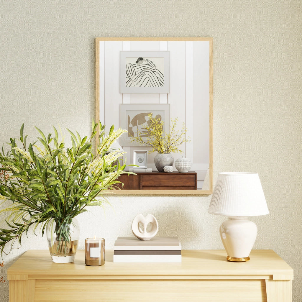 Specchio Rettangolare da Parete ¨C Xylo ¨C Cornice Legno Naturale 80x60 cm