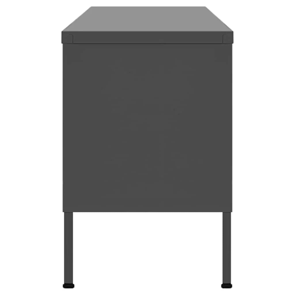 Mobile TV multimediale mensola TV credenza TV per sala da pranzo soggiorno camera da letto 105 x 35 x 50 cm acciaio antracite 02_0026389