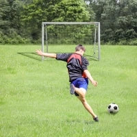 Porta da Calcio Grigia 180x120x60 cm con Viti e Picchetti inclusi, in PE e Metallo