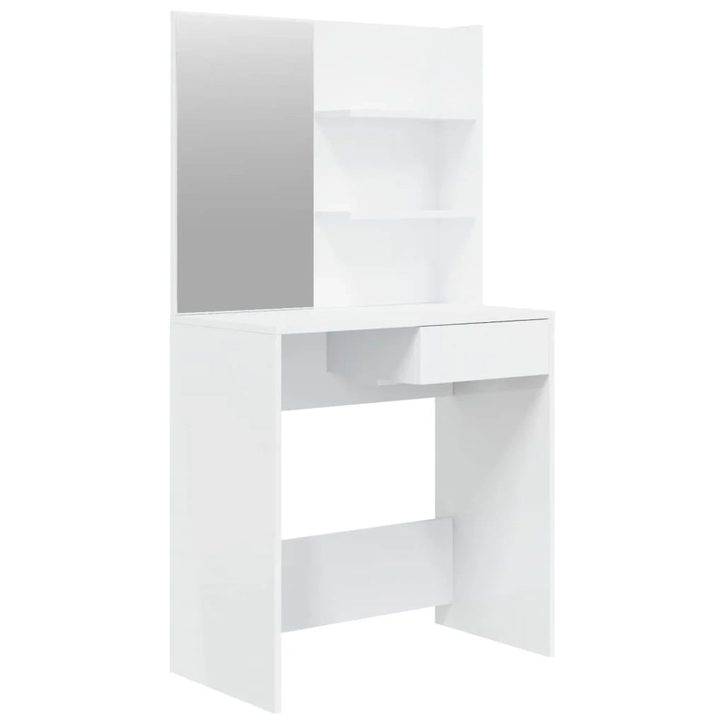 Toletta con specchio 74,5 x 40 x 141 cm bianco lucido 02_0006301