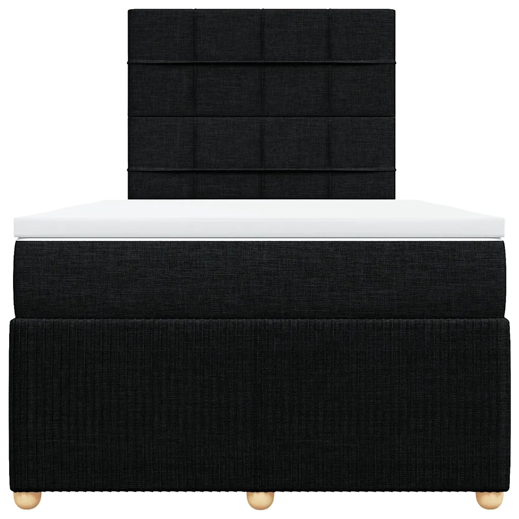 Giroletto a Molle con Materasso Nero 120x190 cm in Tessuto