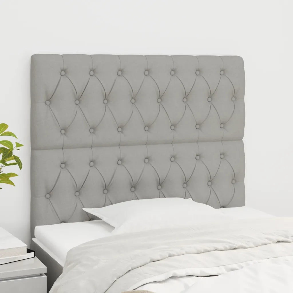 Testiera | Testata Grigio Chiaro 90x7x118/128 cm Tessuto