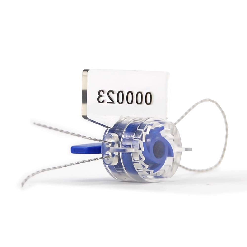 Sigilli di sicurezza per contatori, 100 pezzi, blu, con filo
