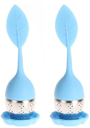 Infusori per Tè - Blu Foglia Forma - Reticolo Fine - Ideale per Tazze - 2-Pack