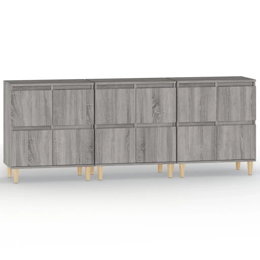 Credenze 3pz Grigio Sonoma 60x35x70 cm in Legno Multistratocod mxl 101503