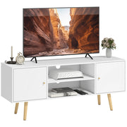 Mobile TV con 2 ante e 2 ripiani ¨C Zephmum ¨C Bianco 120x50x34 cm