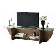Mobile porta TV Kasuga, Credenza da soggiorno, Armadio basso per TV, Base parete attrezzata, 158x35h40 cm, Noce