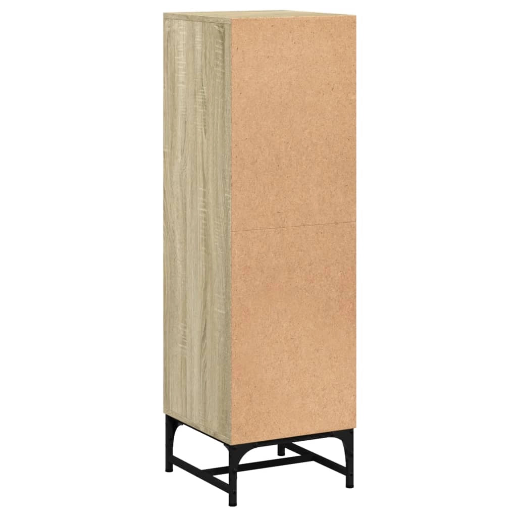Credenza cassettiera mobile contenitore organizer cucina soggiorno salotto con ante in vetro sonoma 35 x 37 x 120 cm marrone 02_0030117