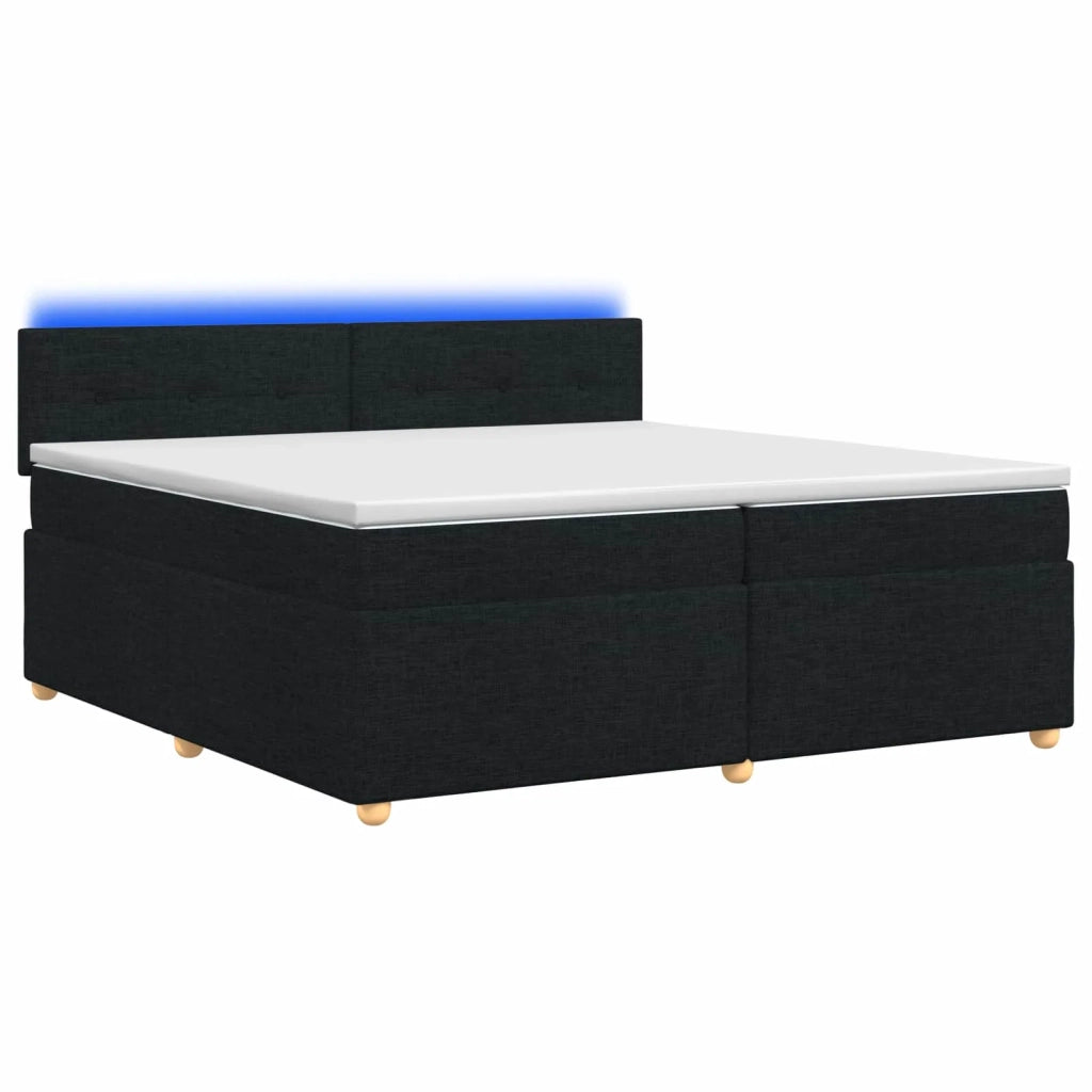 Letto box spring con materasso Nero 200 x 200 cm Tessuto 3452501