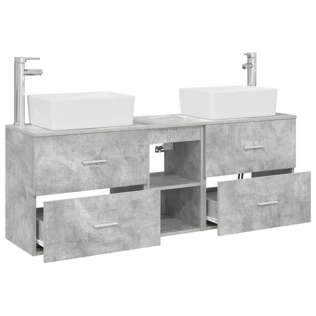 Set di Armadi da Bagno 3 pz Grigio Cemento 53 x 34,5 x 63 cm 3405854