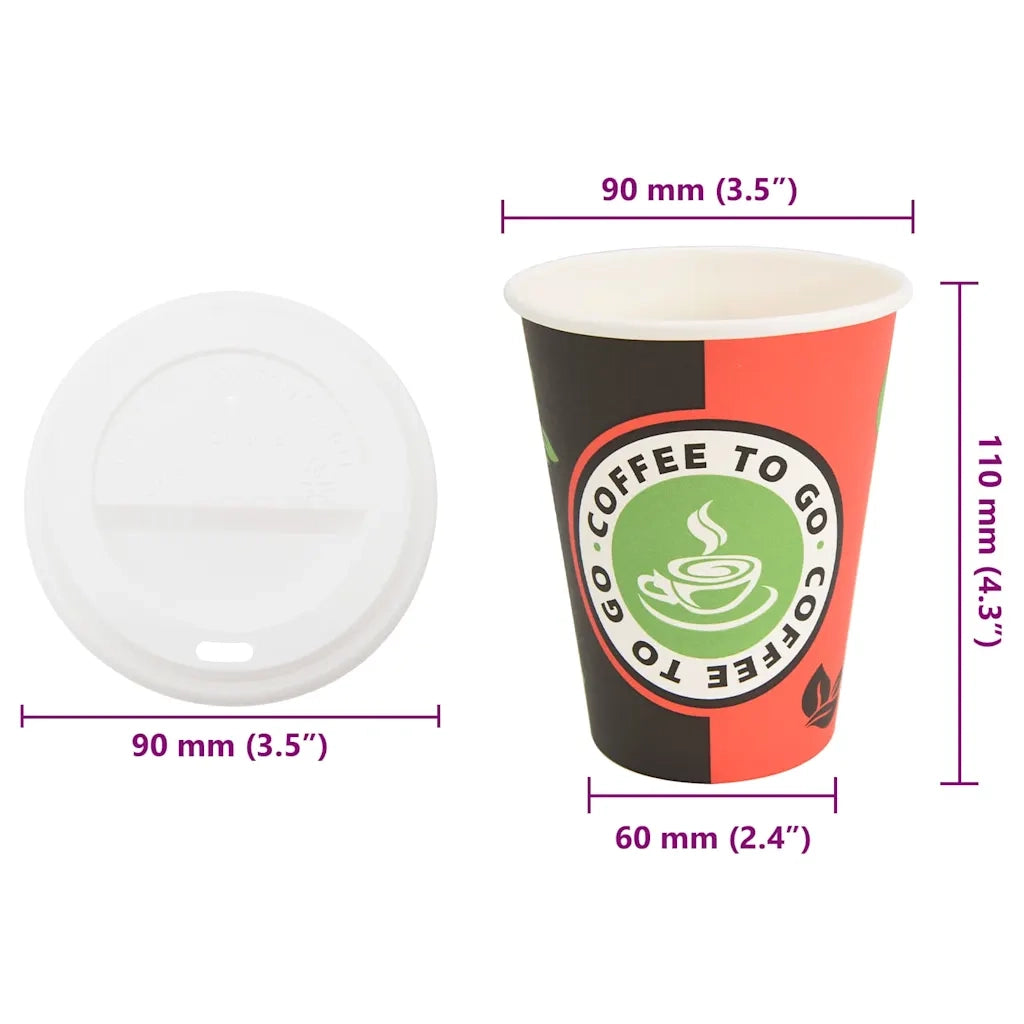 Tazze da Caff¨¨ in Carta con Coperchi 1000 pz 4oz 100 ml CFW7823937