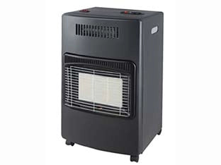 STUFA INFRAROSSI  A GAS GPL VENTILATA 4200W NERA  cm.42x36x72h.   peso Kg.10    SYNTESY