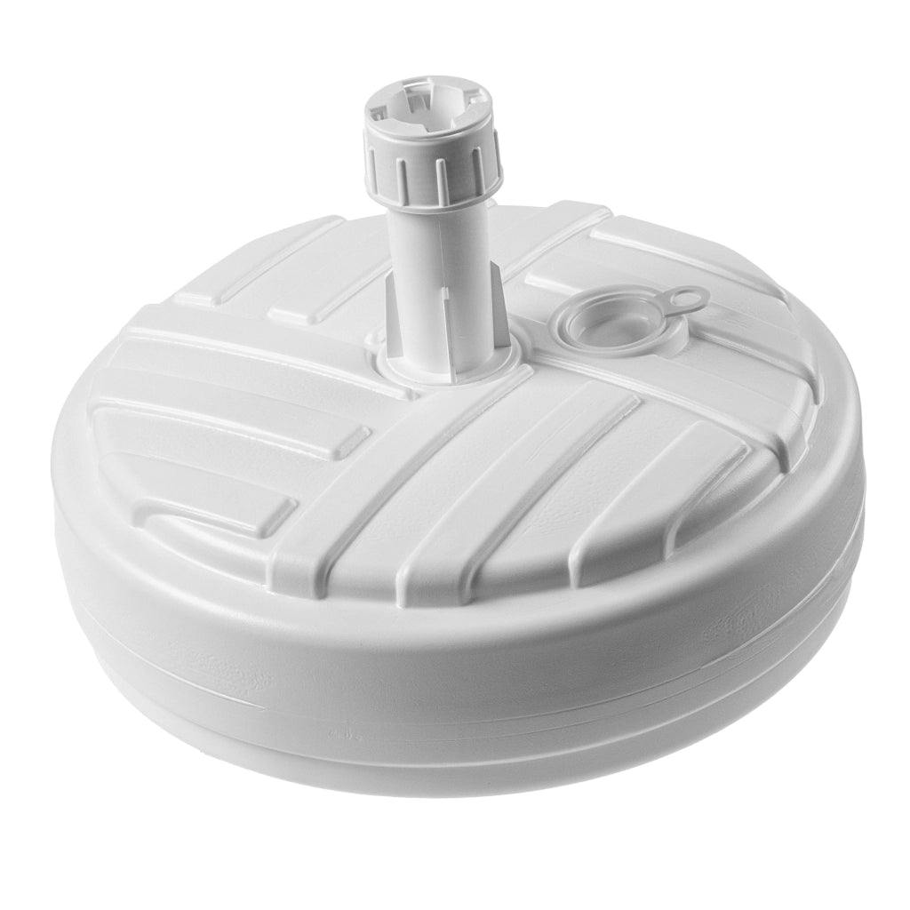 Base per ombrellone da giardino KADAX, rotonda, 39 cm, con peso, bianca