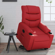 Poltrona Alzapersona Reclinabile Rosso in Similpelle 3206604
