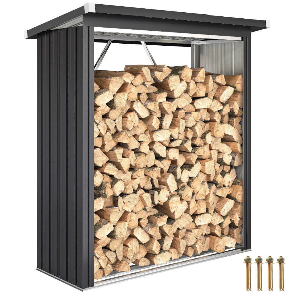 Capanno da Esterno in Acciaio ¨C Zephmum ¨C Grigio Scuro 150x66.5x150 cm