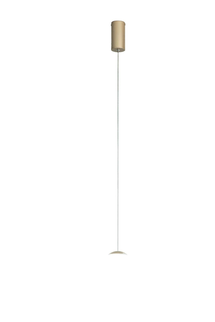 SOSPENSIONE SINGOLA SANTOS DIAMETRO 11 CM ORO 7W 3000K 450LM SENZA VETRO DIMMERABILE