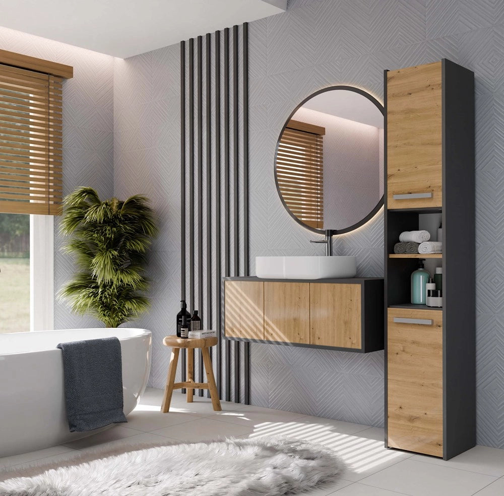 Colonna bagno SARA S30 antracite rovere artisan