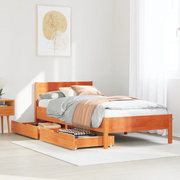Letto senza Materasso-Struttura Letto Marrone Cera 90x190 cm in Legno di Pino 198620