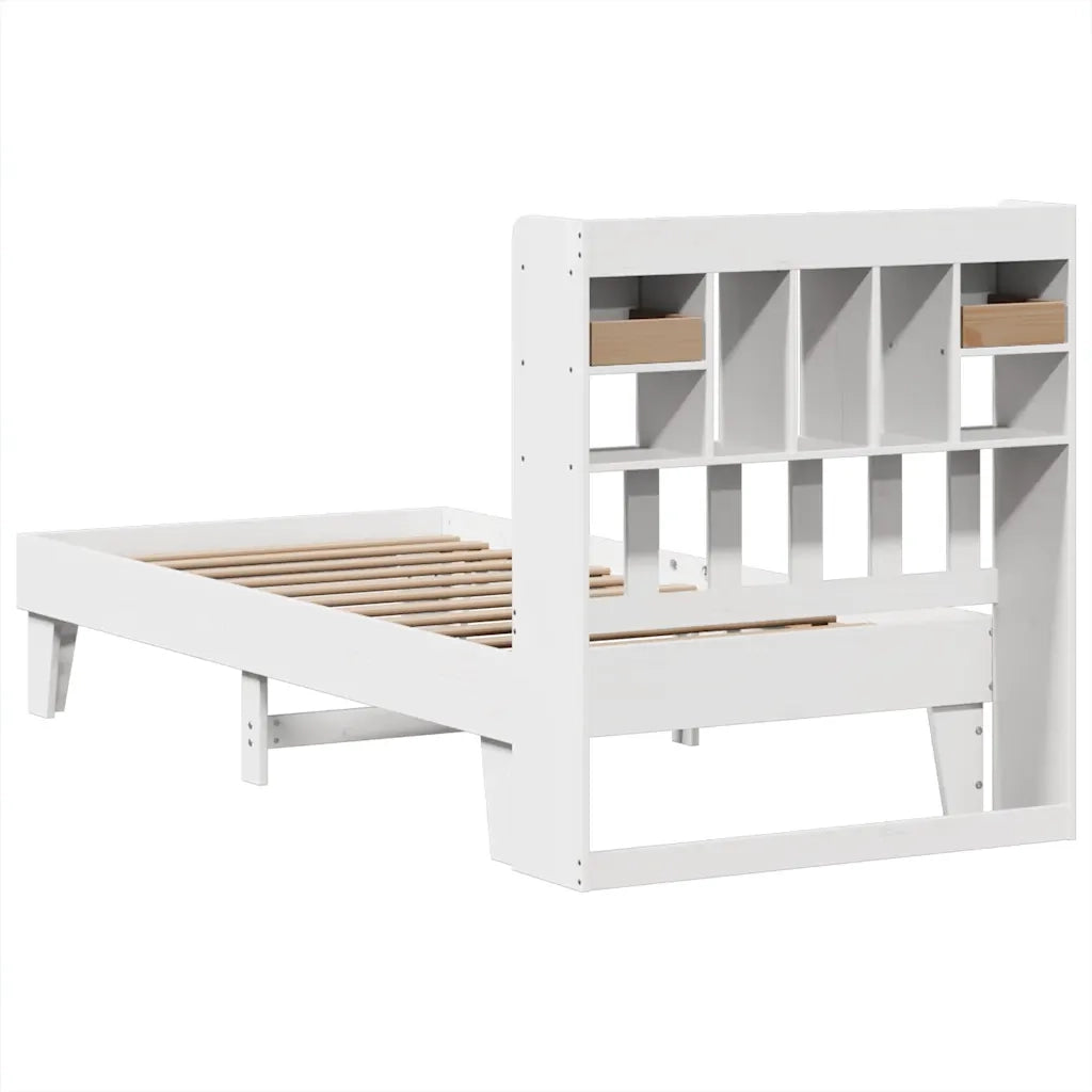 Letto senza Materasso-Struttura Letto Bianco 90x200 cm Legno Massello di Pino 807041