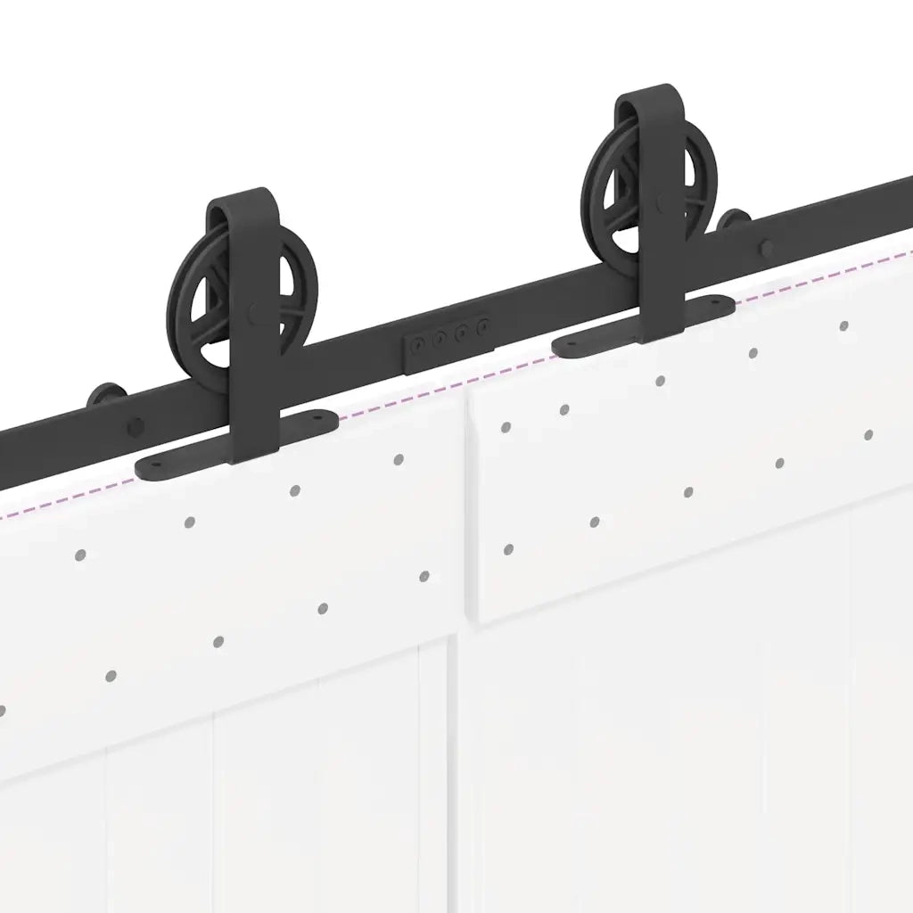 Kit di Binari per Porte Scorrevoli 400 cm Acciaio Nero CFW3890098