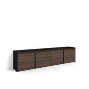 Mobile TV Soggiorno, 207x50x35 cm, Per TV fino a 80", Mobile Soggiorno, Rovere scuro e Nero