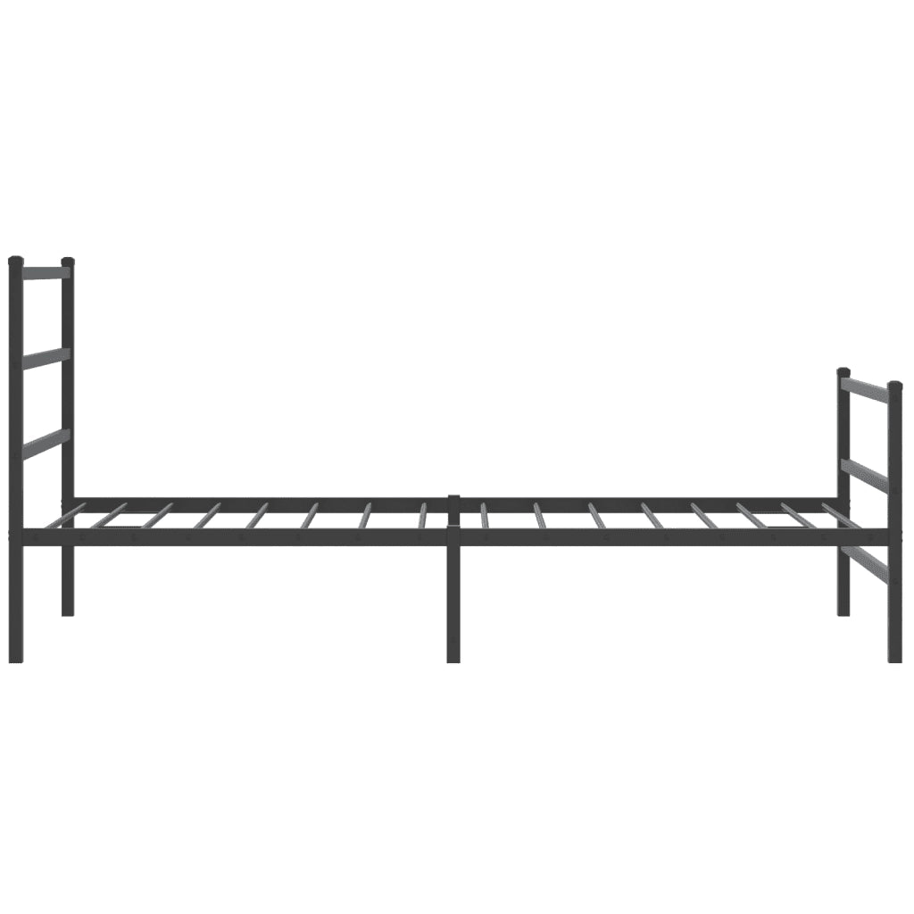 Giroletto con Testiera e Pediera Metallo Nero 100x190 cm 355377