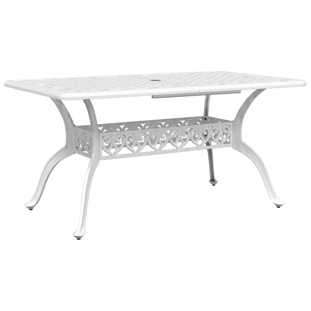 Tavolo da Giardino Bianco 150x90x72 cm in Alluminio Pressofuso 4002805