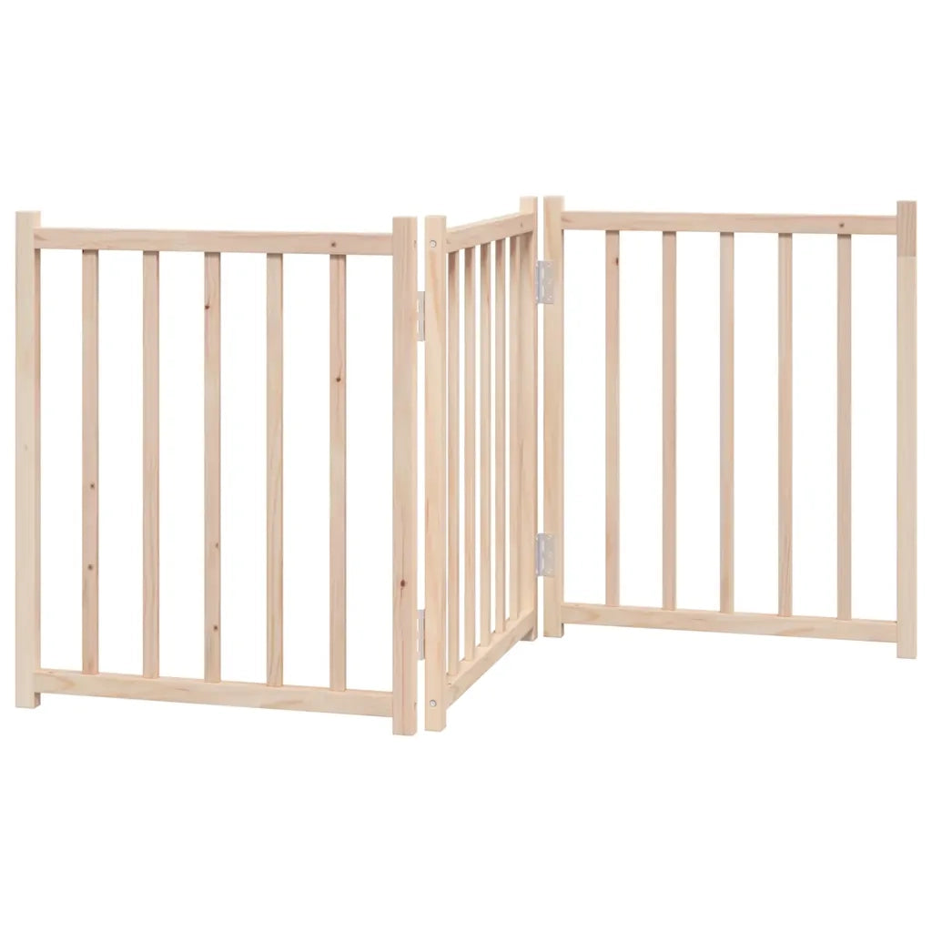 Cancello per Cani Pieghevole 3 Pannelli 150 cm Massello Abete CFW5416503