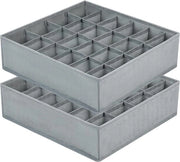 Organizzatore di carreggiato 2 pezzi, ripiegabile, contenitore per calze e sottovesti, cassa per la conservazione delle calze, contenitore per la gestione dello spazio, grigio