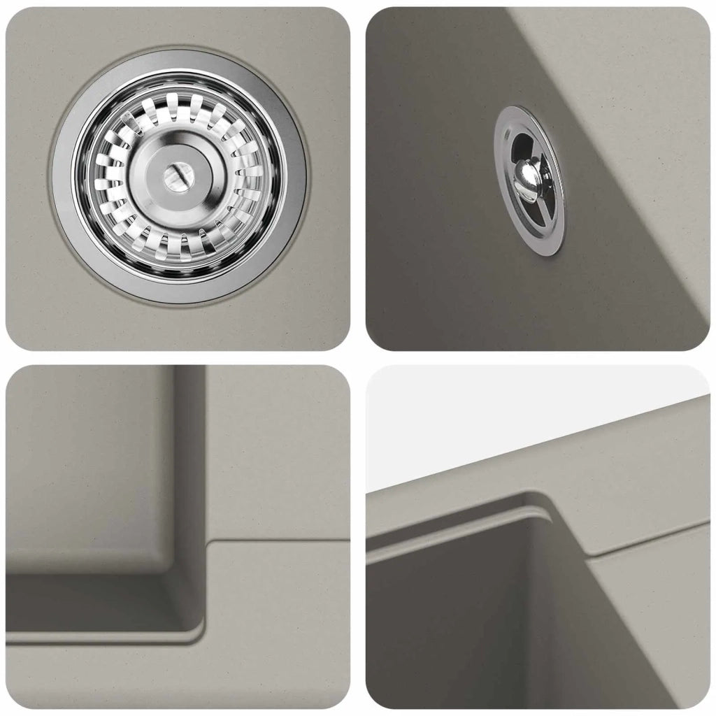 Lavello Grigio 560 x 460 mm 80% Quarzo e 20% Resina CFW9351773