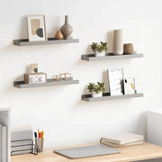 Mensole da Parete 4 pz Grigie 40x9x3 cm cod mxl 49363
