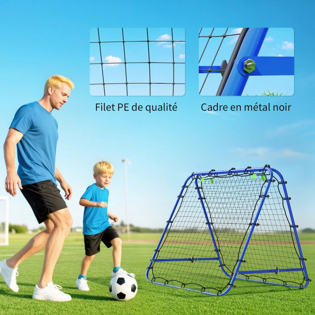 Rete da calcio regolabile 5 angoli ¨C zephmum ¨C blu 91x91 cm