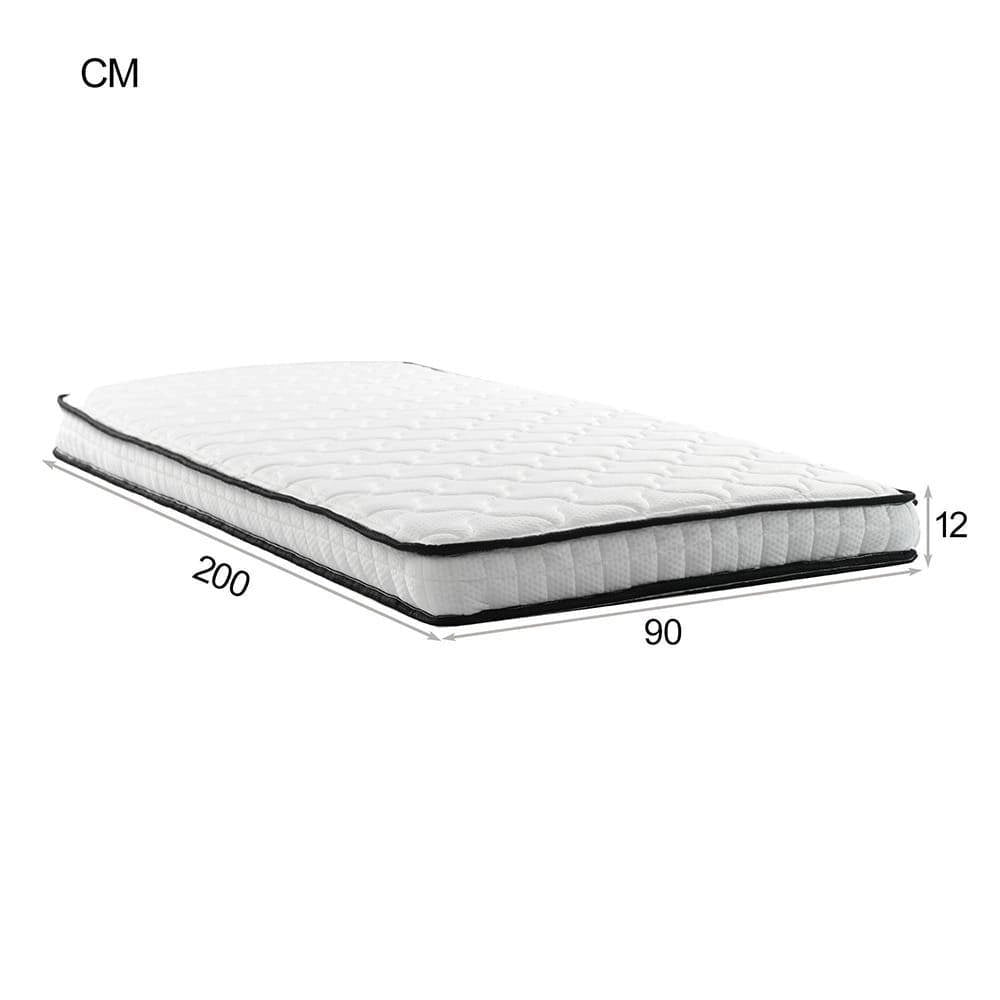 Materasso a Molle 90x200cm H3 12cm - Xylo - Ergonomico, Sollievo Lombare, Arrotolato