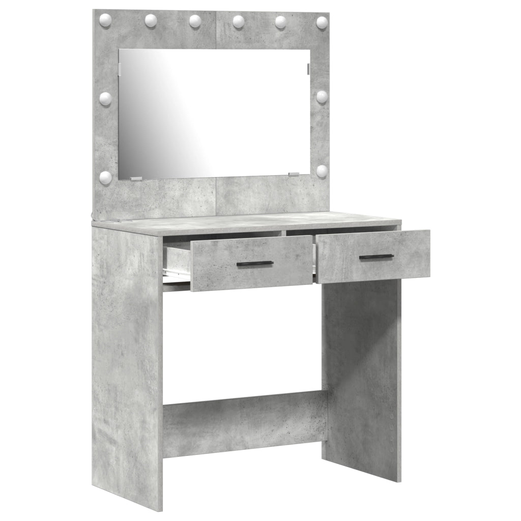 Toeletta  con luci LED Grigio cemento 78,5x41x135 cm